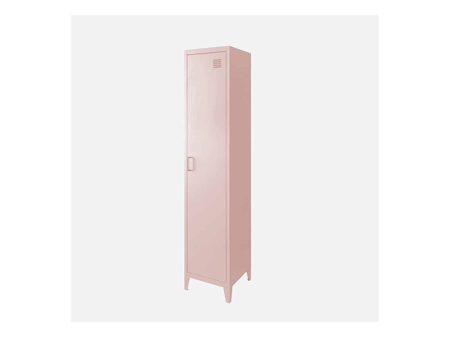Armoire chambre en acier rose. 4 espaces de rangement. casier
