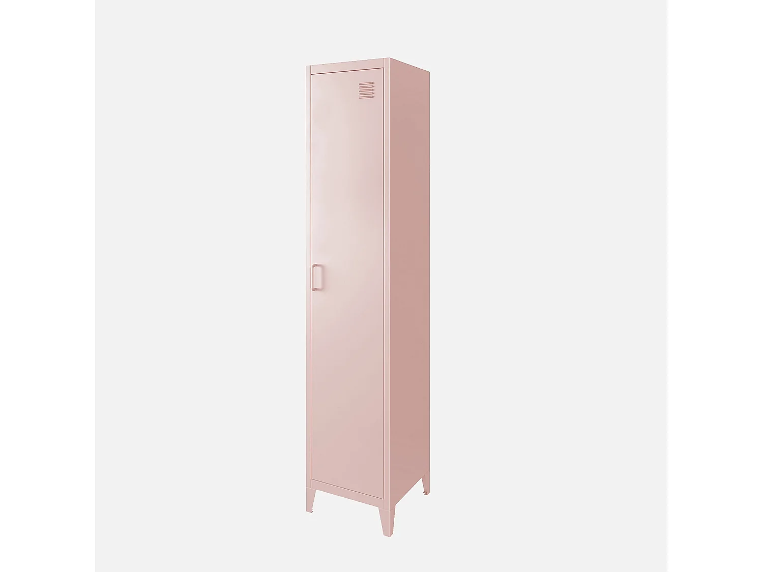 Armoire chambre en acier rose. 4 espaces de rangement. casier