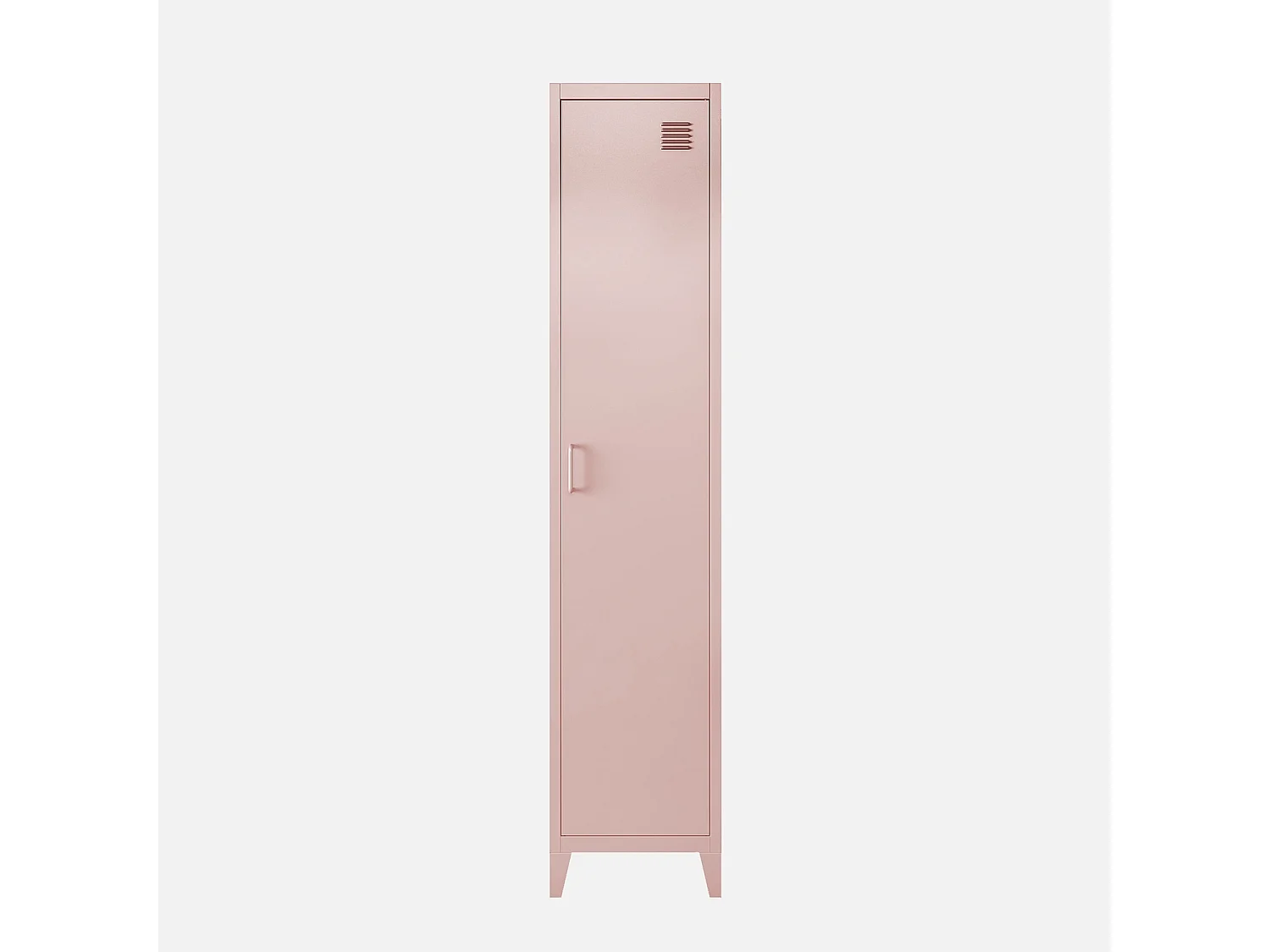 Armoire chambre en acier rose. 4 espaces de rangement. casier