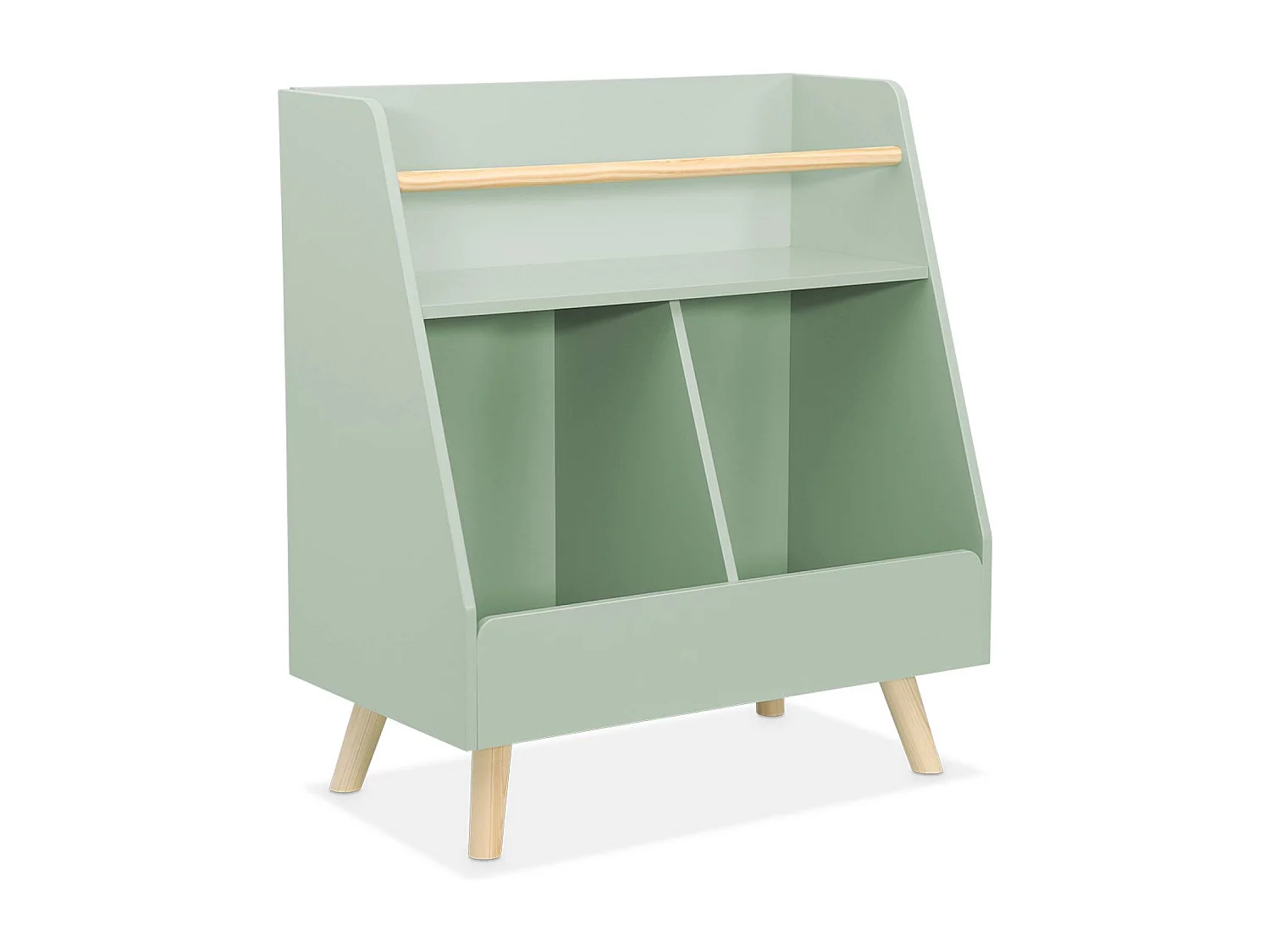 Meuble de rangement enfant. vert. 2 compartiments