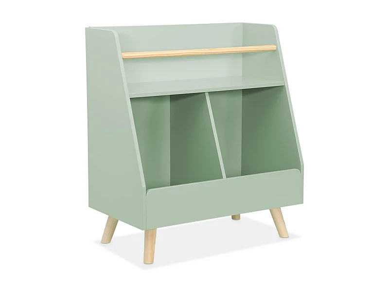 Meuble de rangement enfant. vert. 2 compartiments