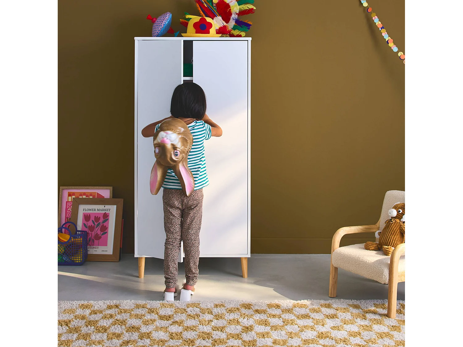 Armadio bianco per bambini, bianco