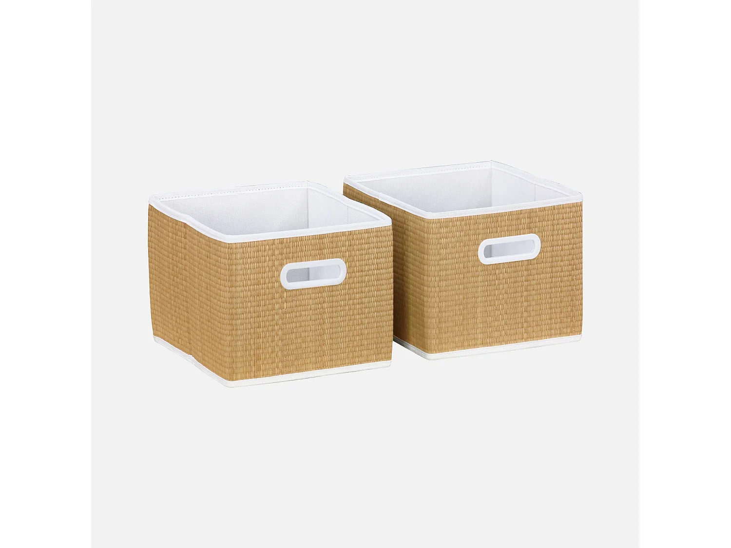 Meuble de rangement pour enfant avec 7 compartiments et 4 paniers fibre naturelle