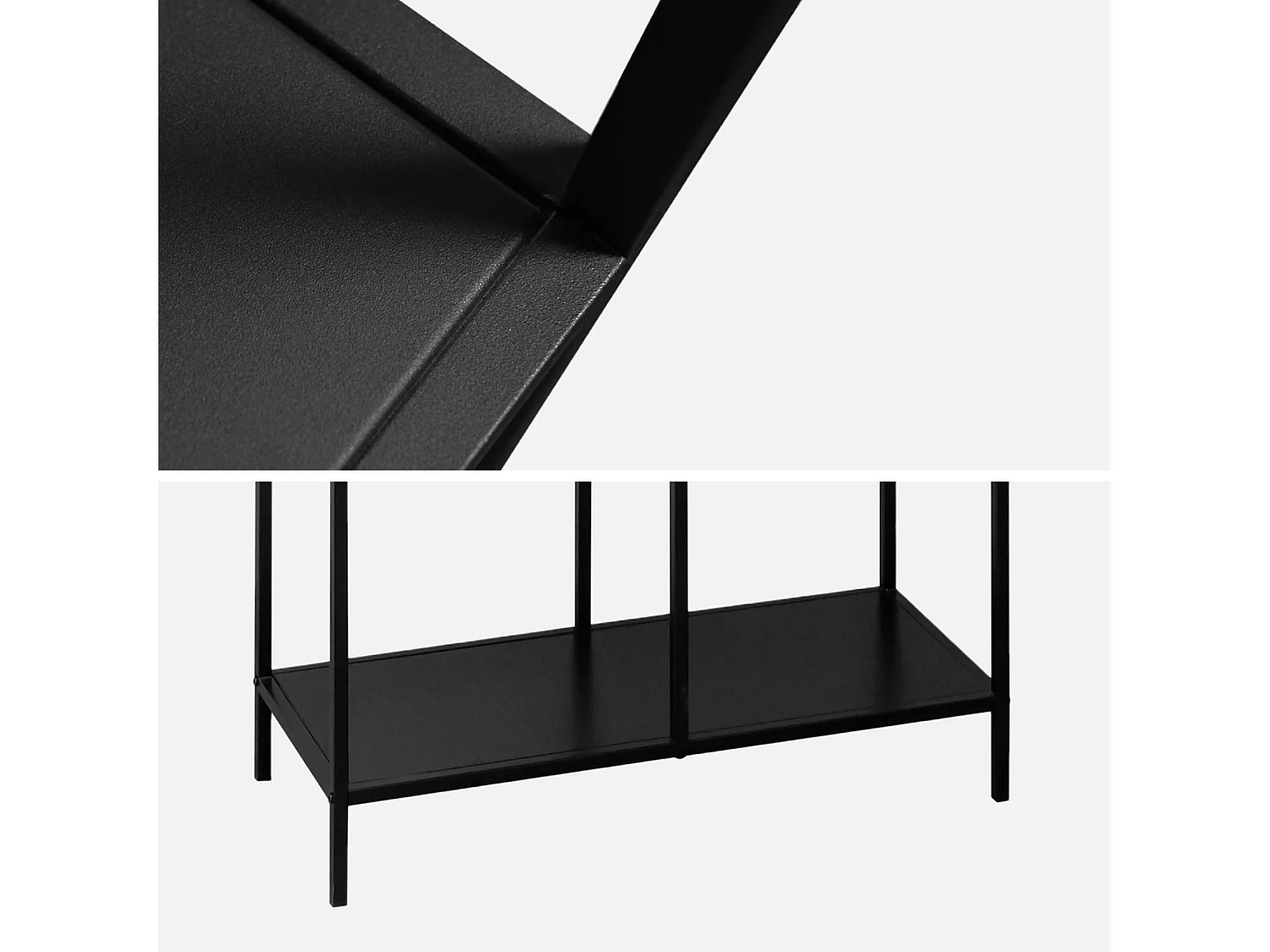 Etagère bibliothèque asymétrique 6 étages en métal noir INDUSTRIELLE L 77 x P 33 x H 185cm