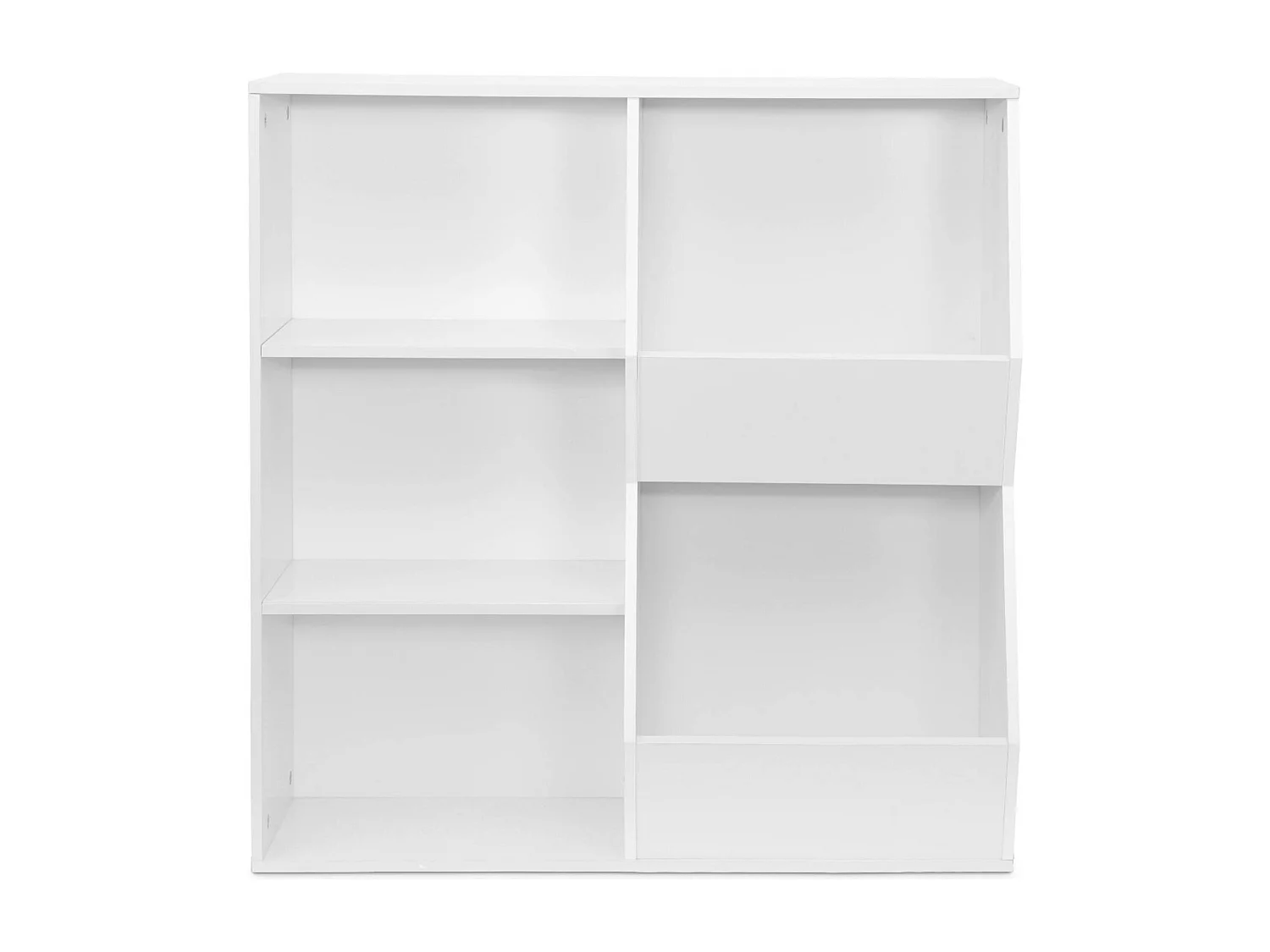 Mueble para niños, 3 estantes y 2 espacios de almacenamiento blanco