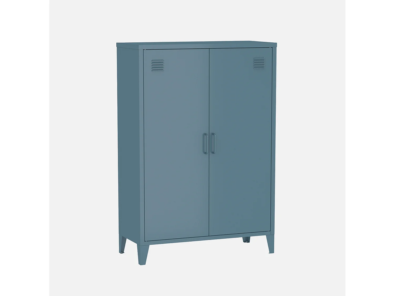 Cassettiera/armadio industriale metallo 2 ante, blu grigio