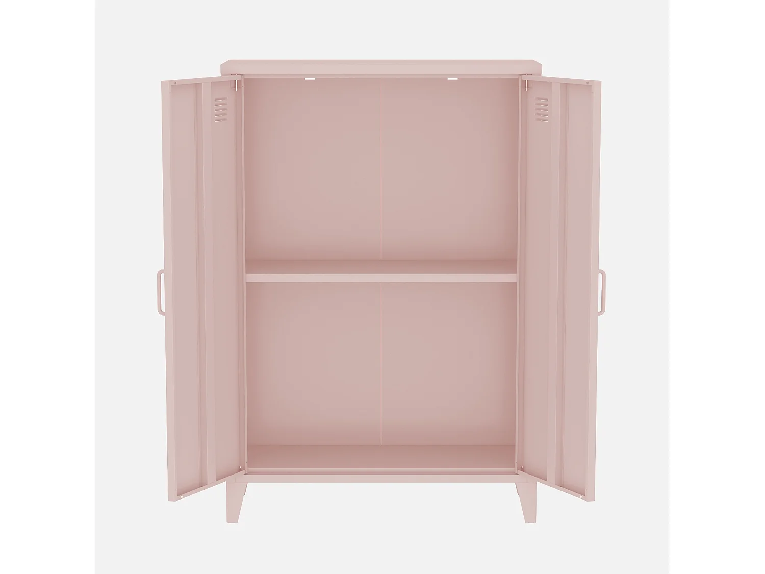 Cómoda/armario industrial de metal con 2 puertas rosa