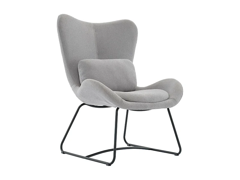 Sillón de tela con cojín gris claro