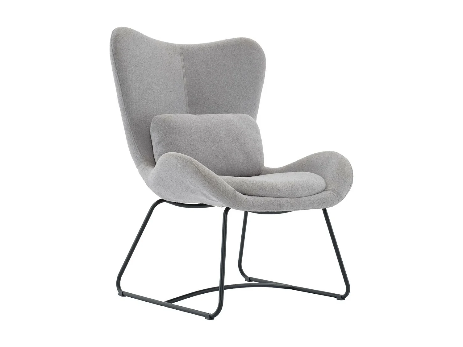 Sillón de tela con cojín gris claro