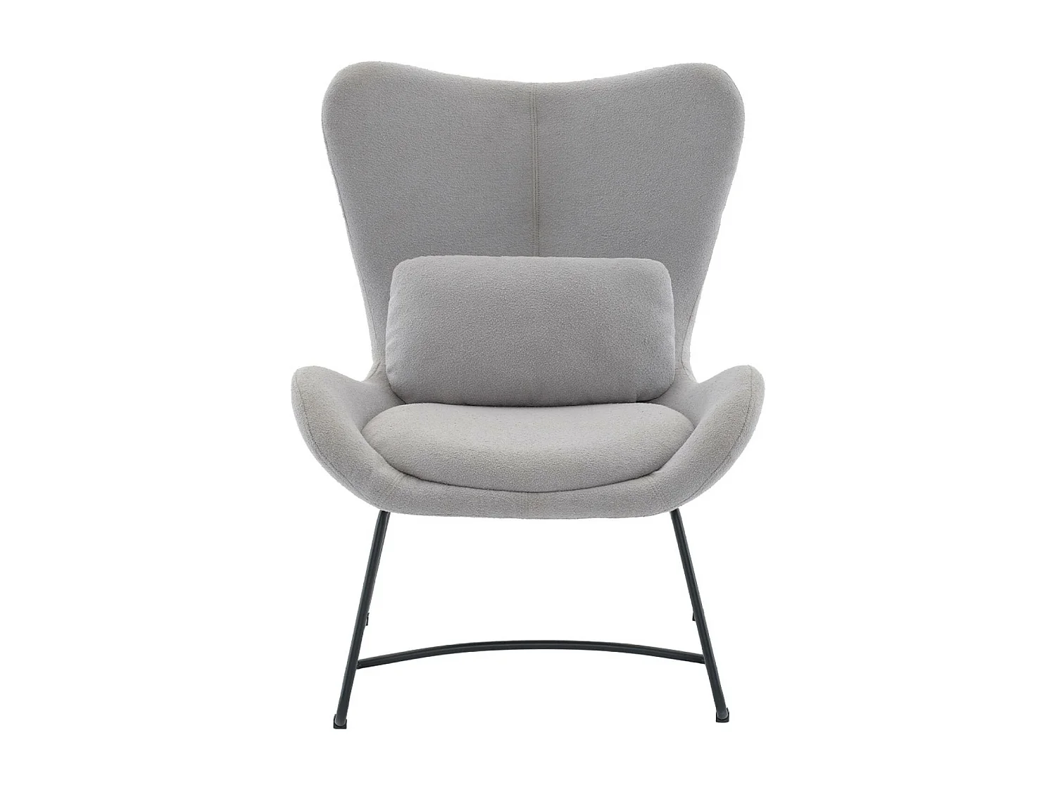 Sillón de tela con cojín gris claro