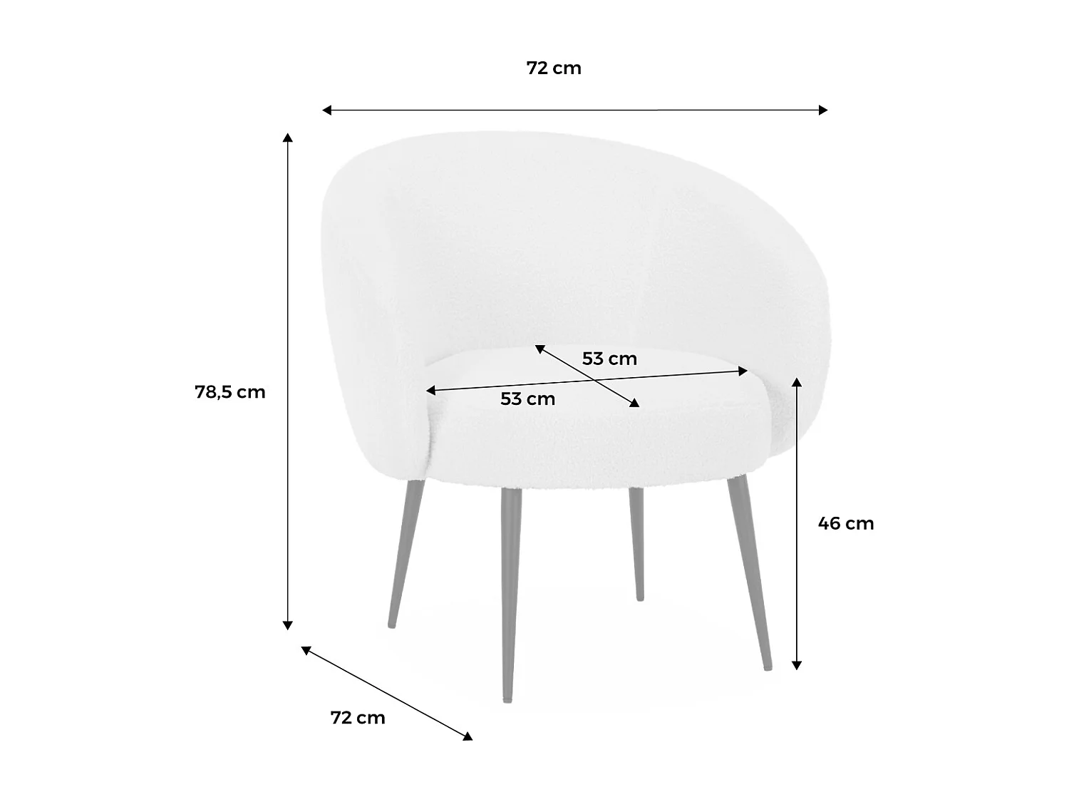 Sillón borreguito de diseño acogedor crema