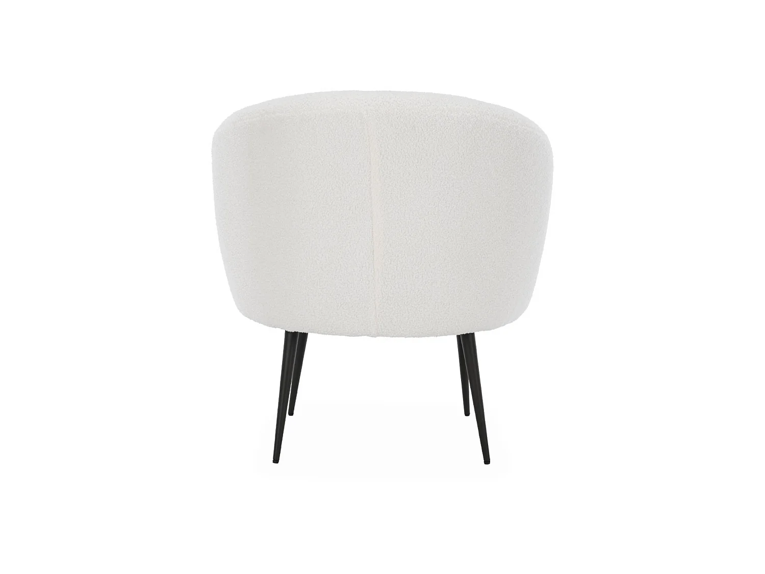 Fauteuil cosy rond en bouclette crème. Hima. L 74 x P 72 x H 80.5cm