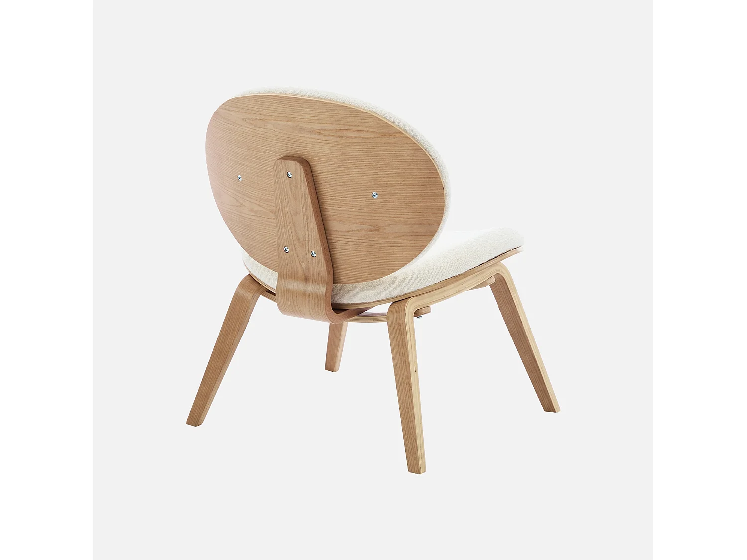 Fauteuil relax décor bois courbé placage effet chêne et bouclette texturée