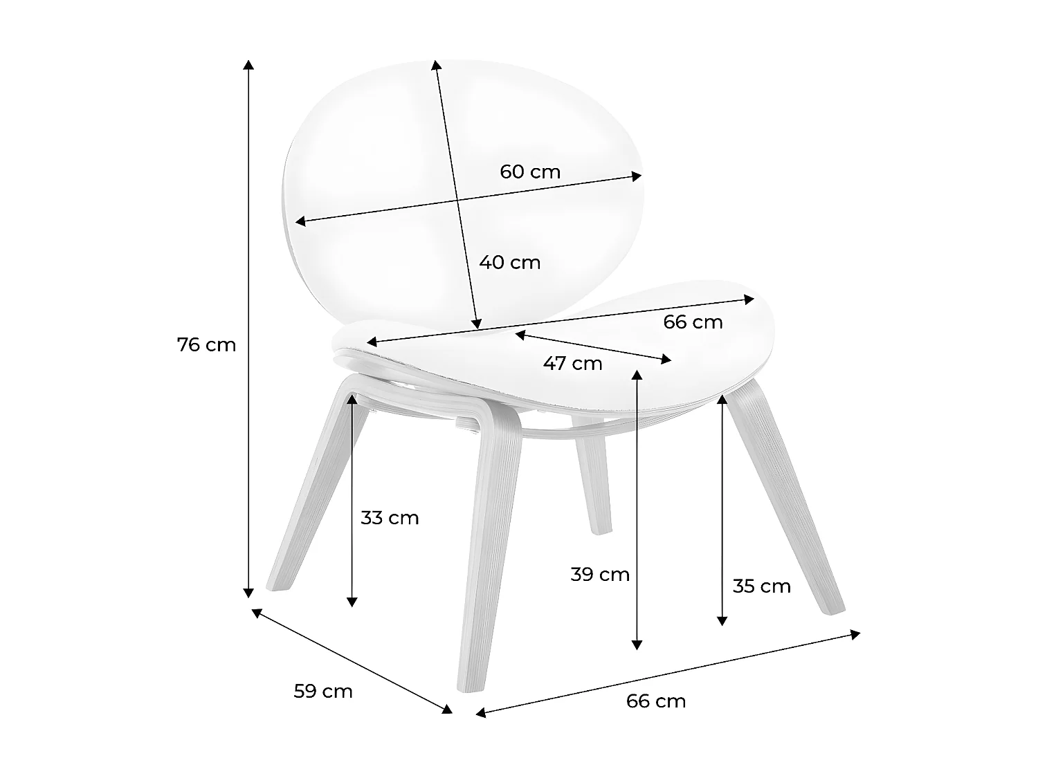 Fauteuil relax décor bois courbé placage effet chêne et bouclette texturée