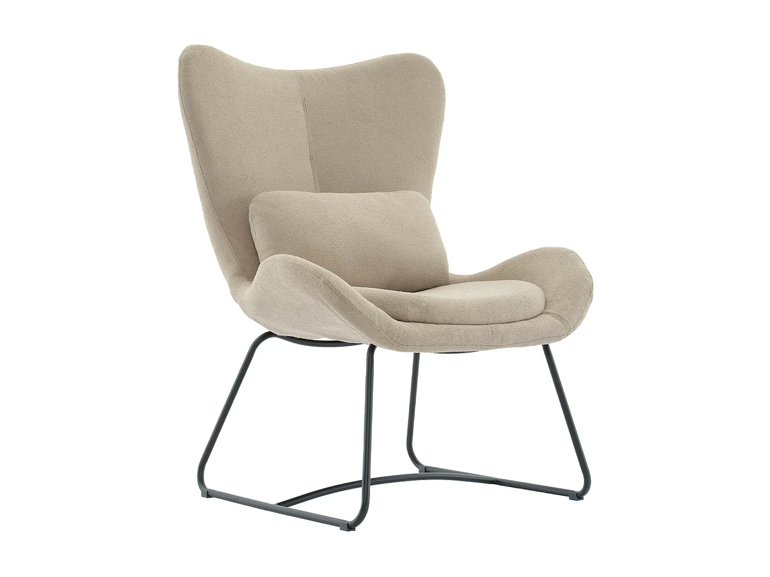 Sillón de tela con cojín beige