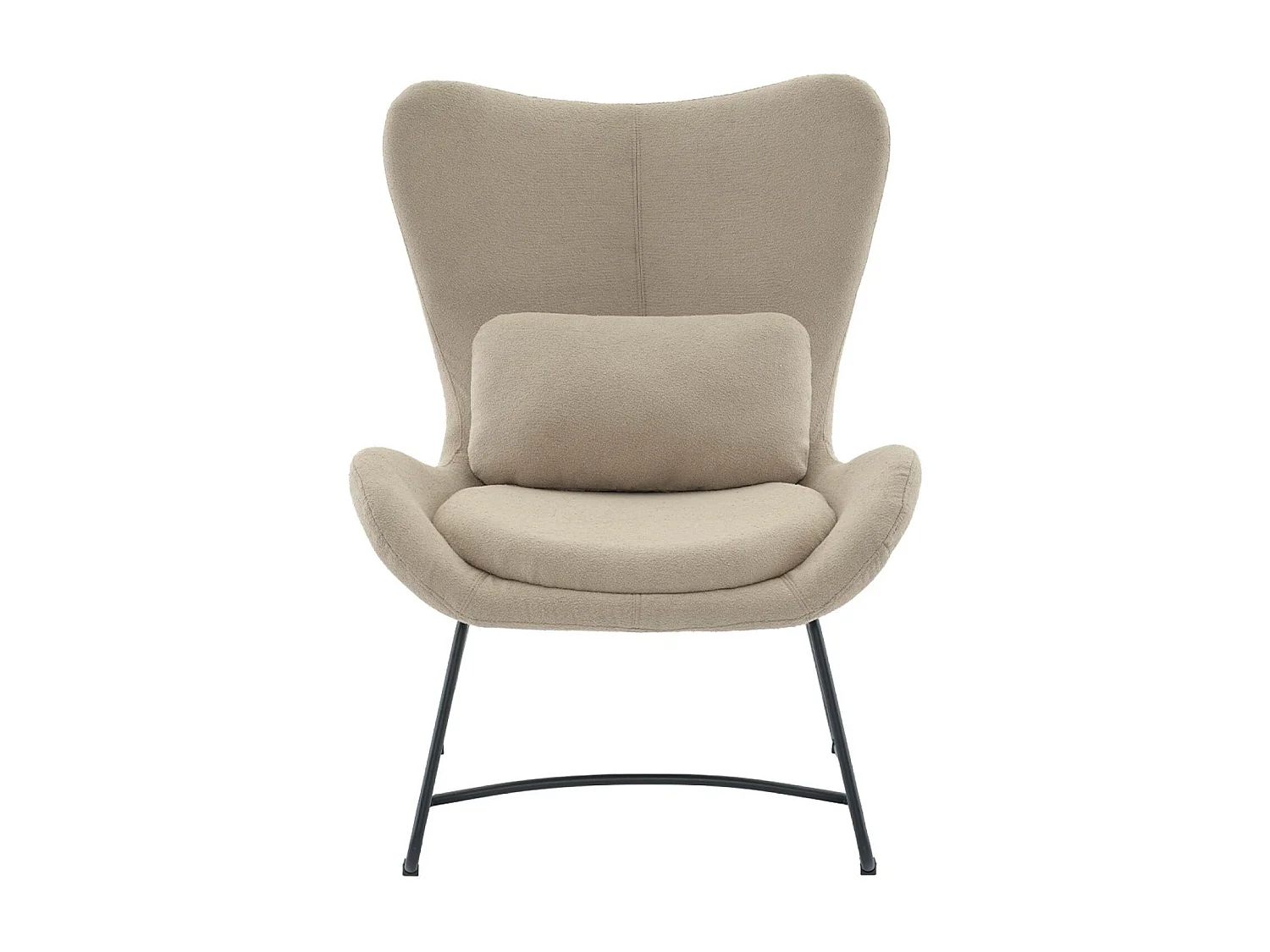 Sillón de tela con cojín beige