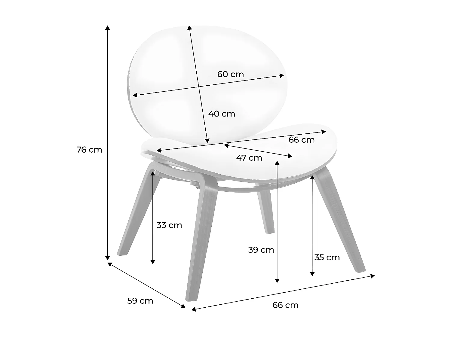 Fauteuil relax décor bois courbé placage effet noyer et bouclette texturée