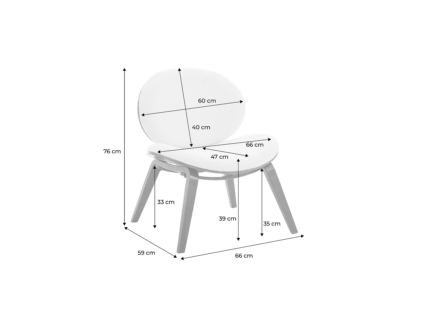 Sillón de madera curvada y borreguito nogal