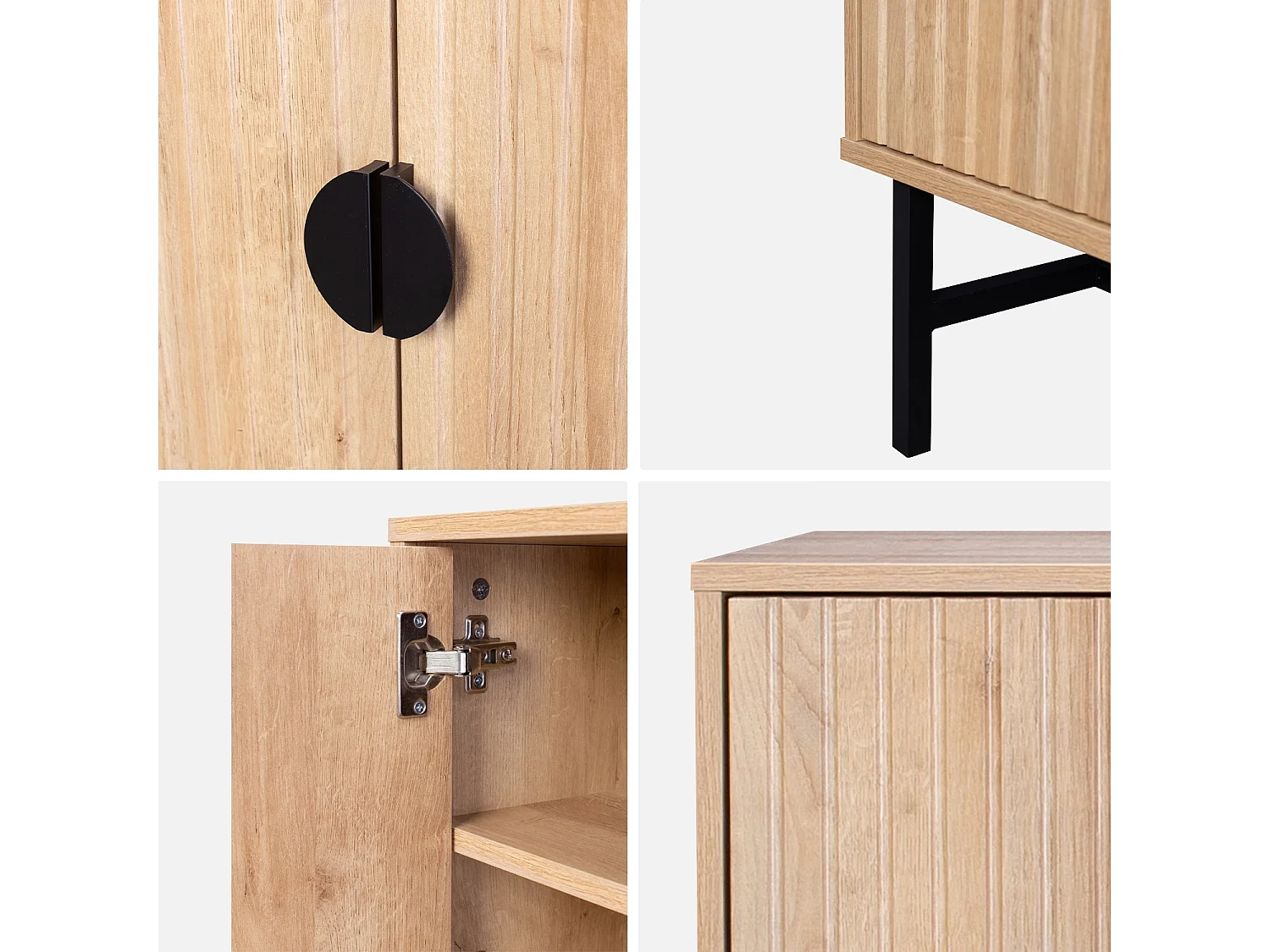 Mueble tv con efecto madera, 160cm roble