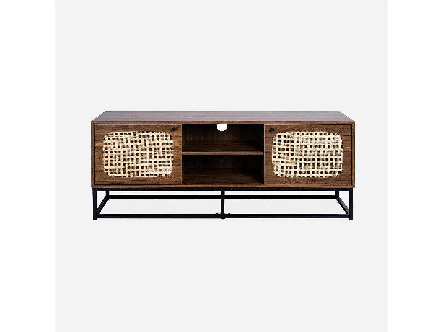 Soporte de tv de madera y caña redondeada 140cm natural