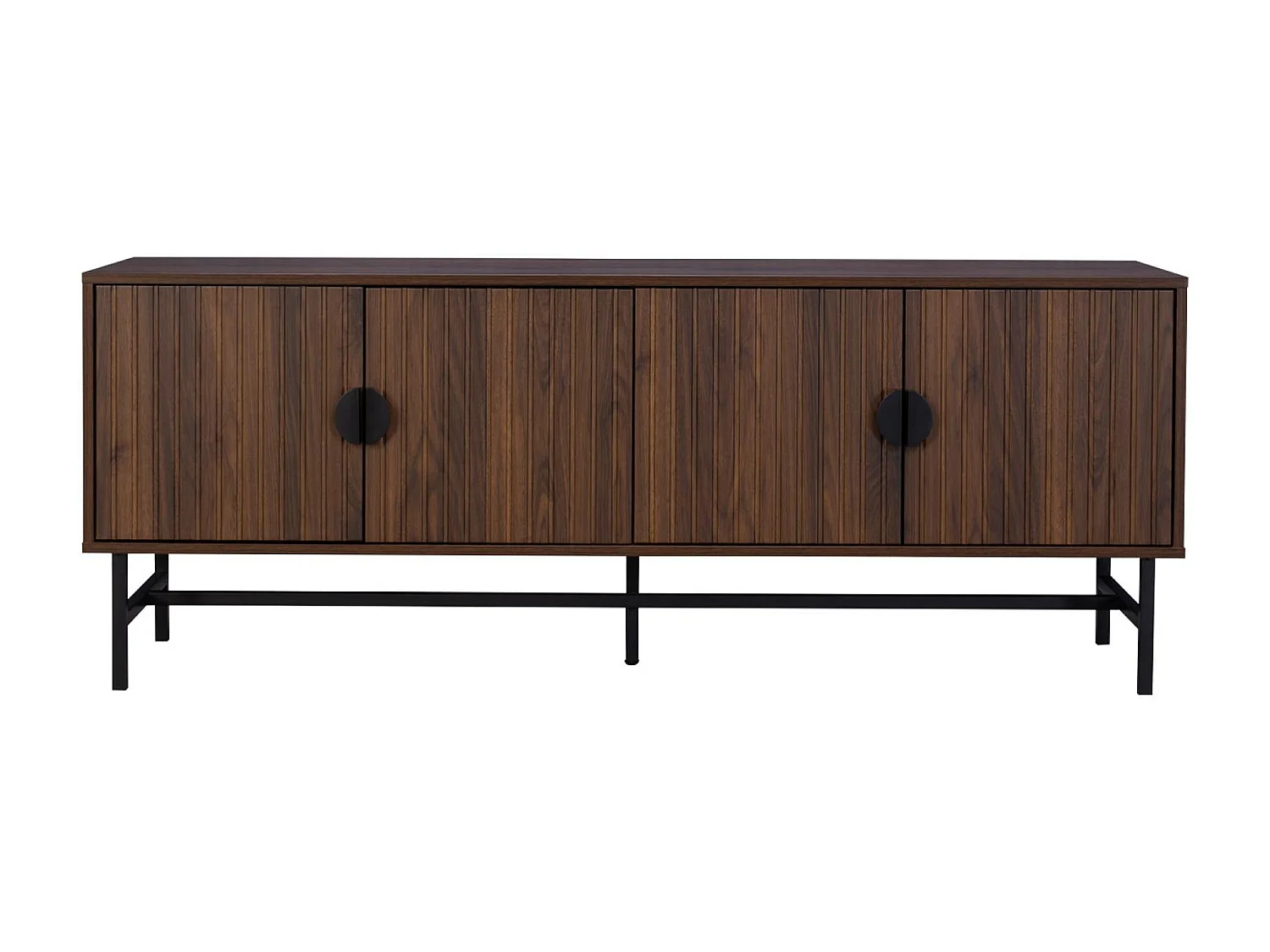 Meuble TV. Bazalt. quatre portes. deux étagères. L 157.5 x l 39 x H 60cm