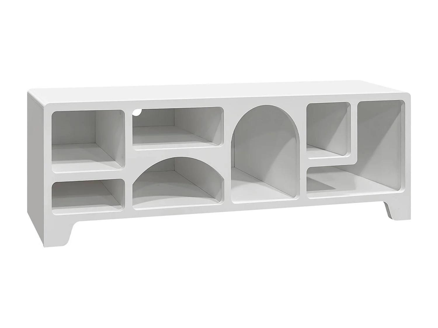 Mobilie tv organico effetto legno bianco, 160cm, bianco