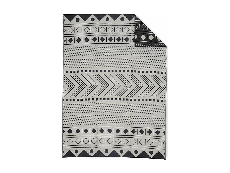 Tappeto per esterni motivi etnici, nero