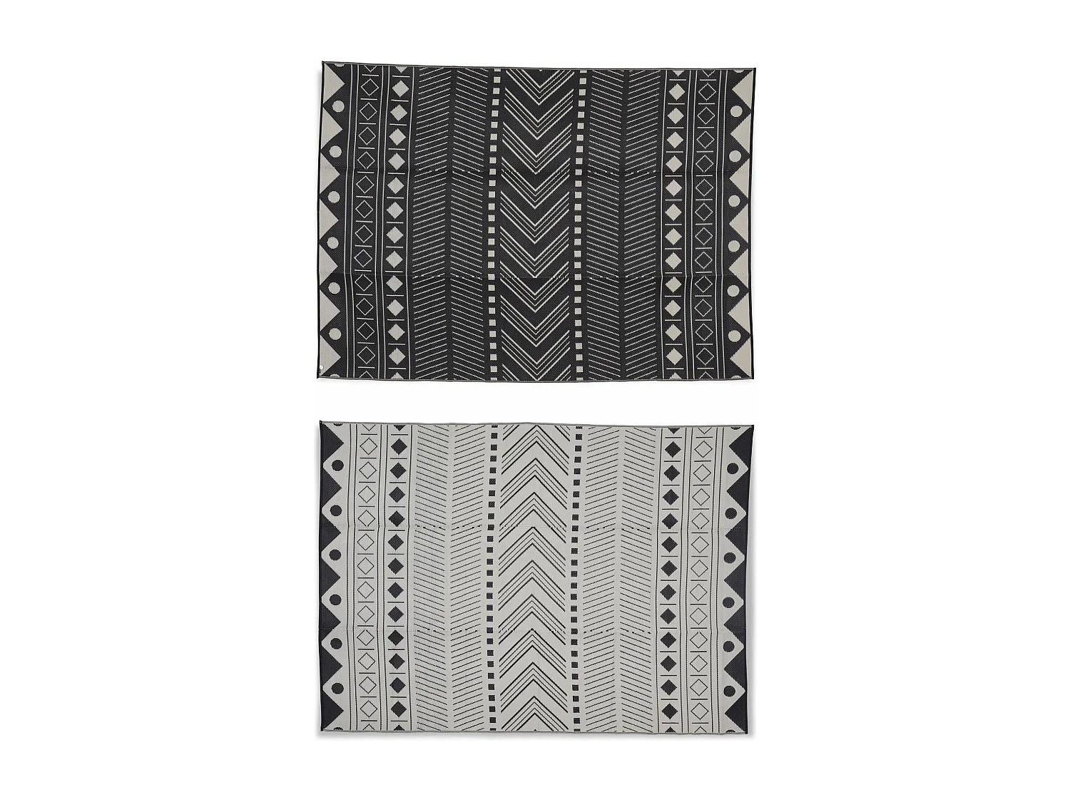 Tappeto per esterni motivi etnici, nero