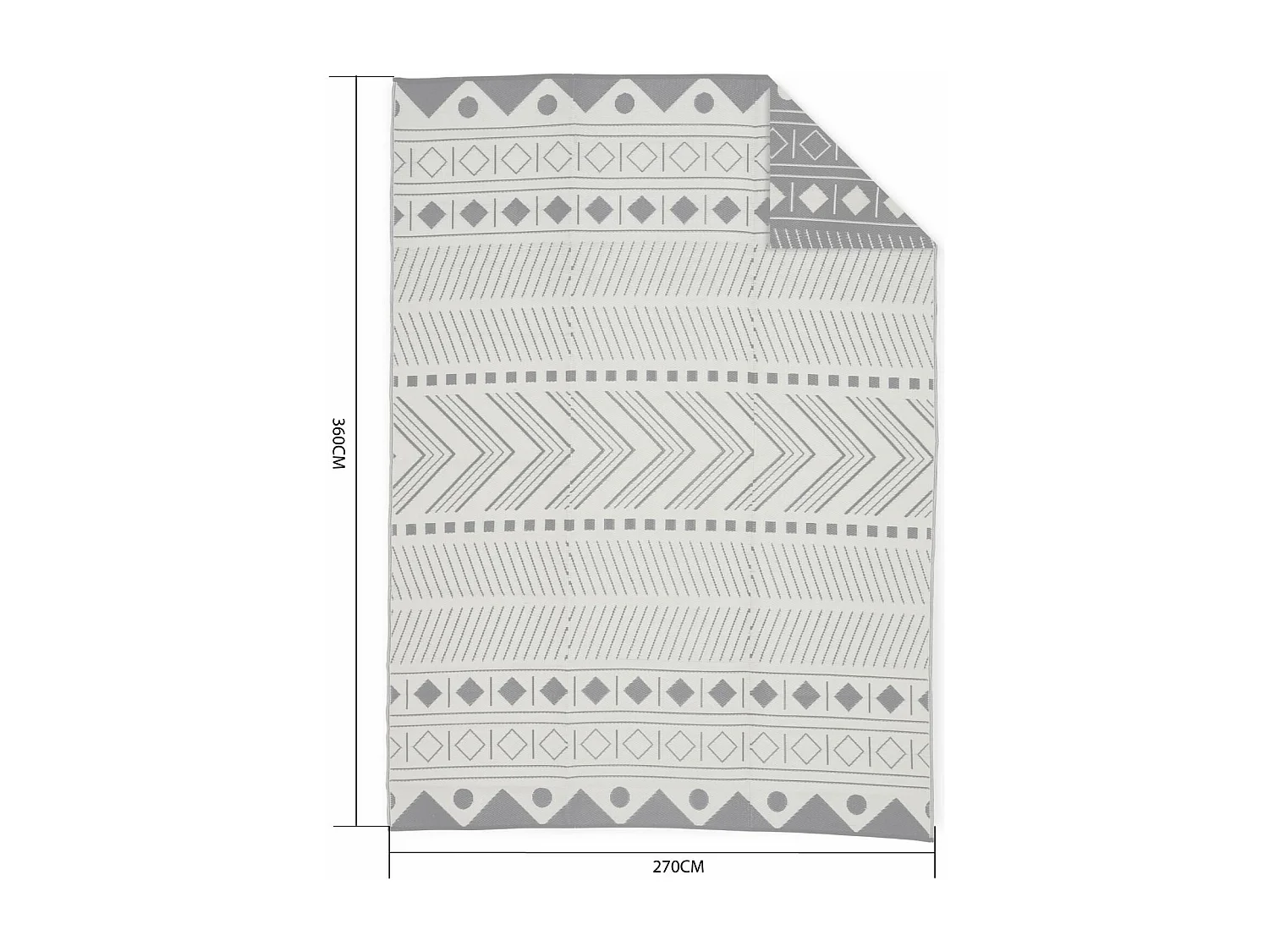 Tappeto per esterni motivi etnici, nero