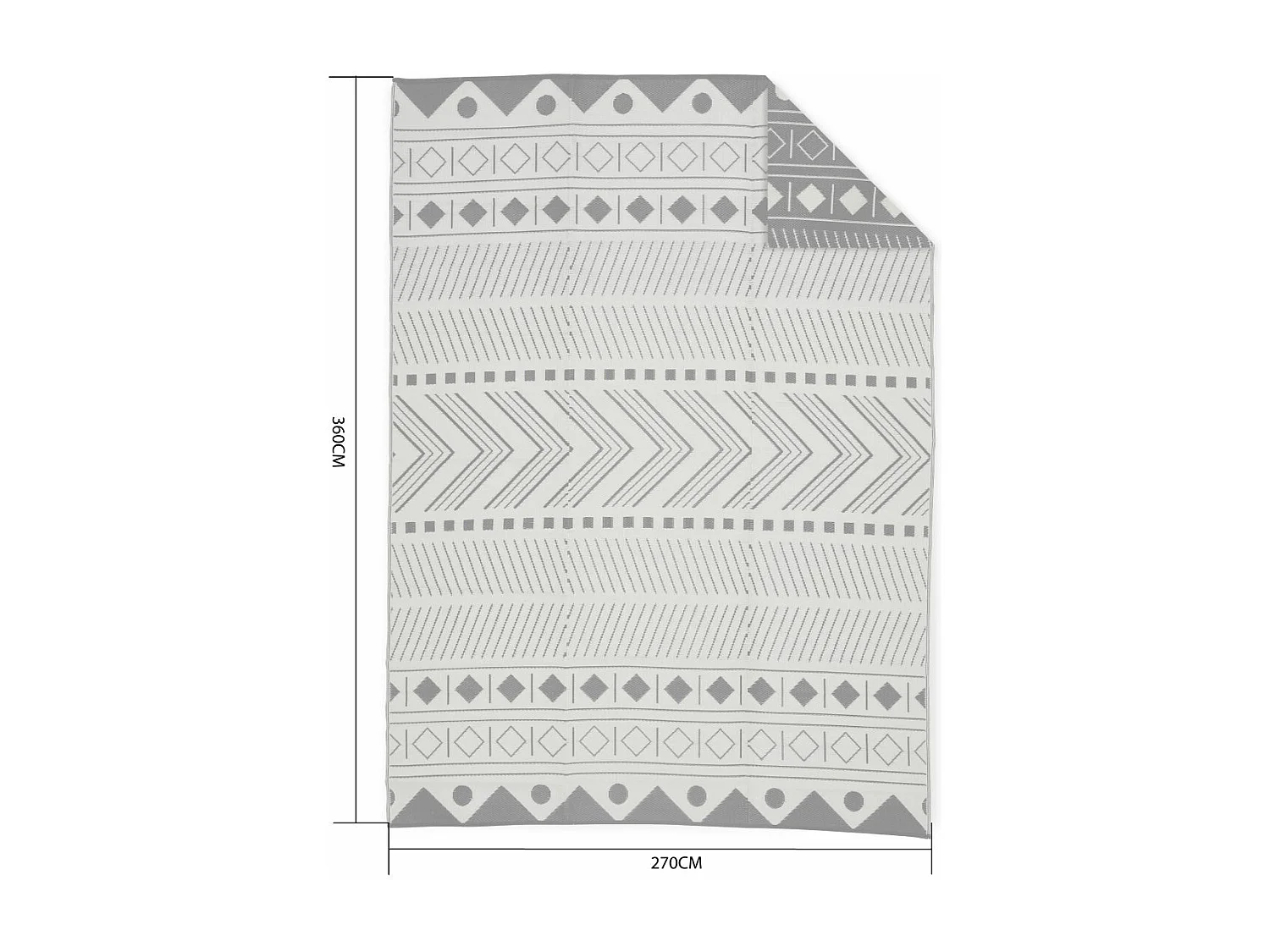 Tappeto per esterni motivi etnici, nero