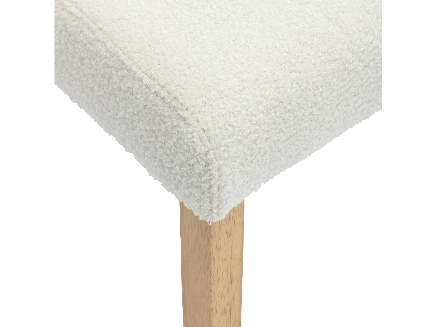 Lot de 4 chaises RITA revêtement bouclette pieds en bois d'hévéa