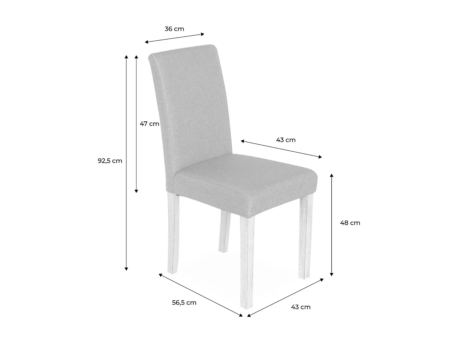 Lot de 4 chaises RITA revêtement bouclette pieds en bois d'hévéa