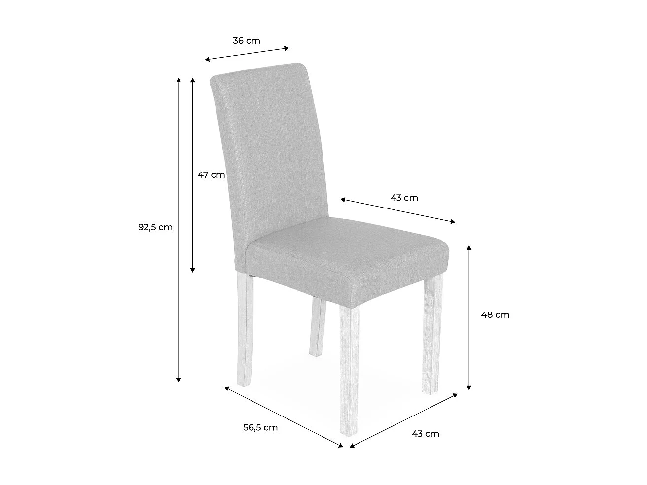 Lot de 4 chaises RITA revêtement bouclette pieds en bois d'hévéa