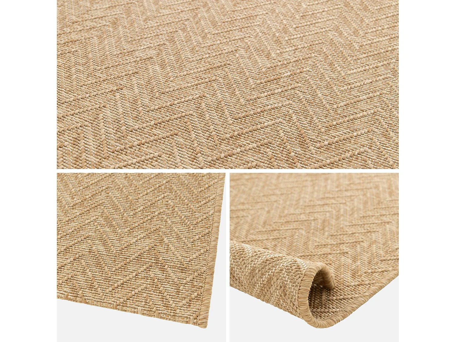 Alfombra interior/exterior efecto yute color natural