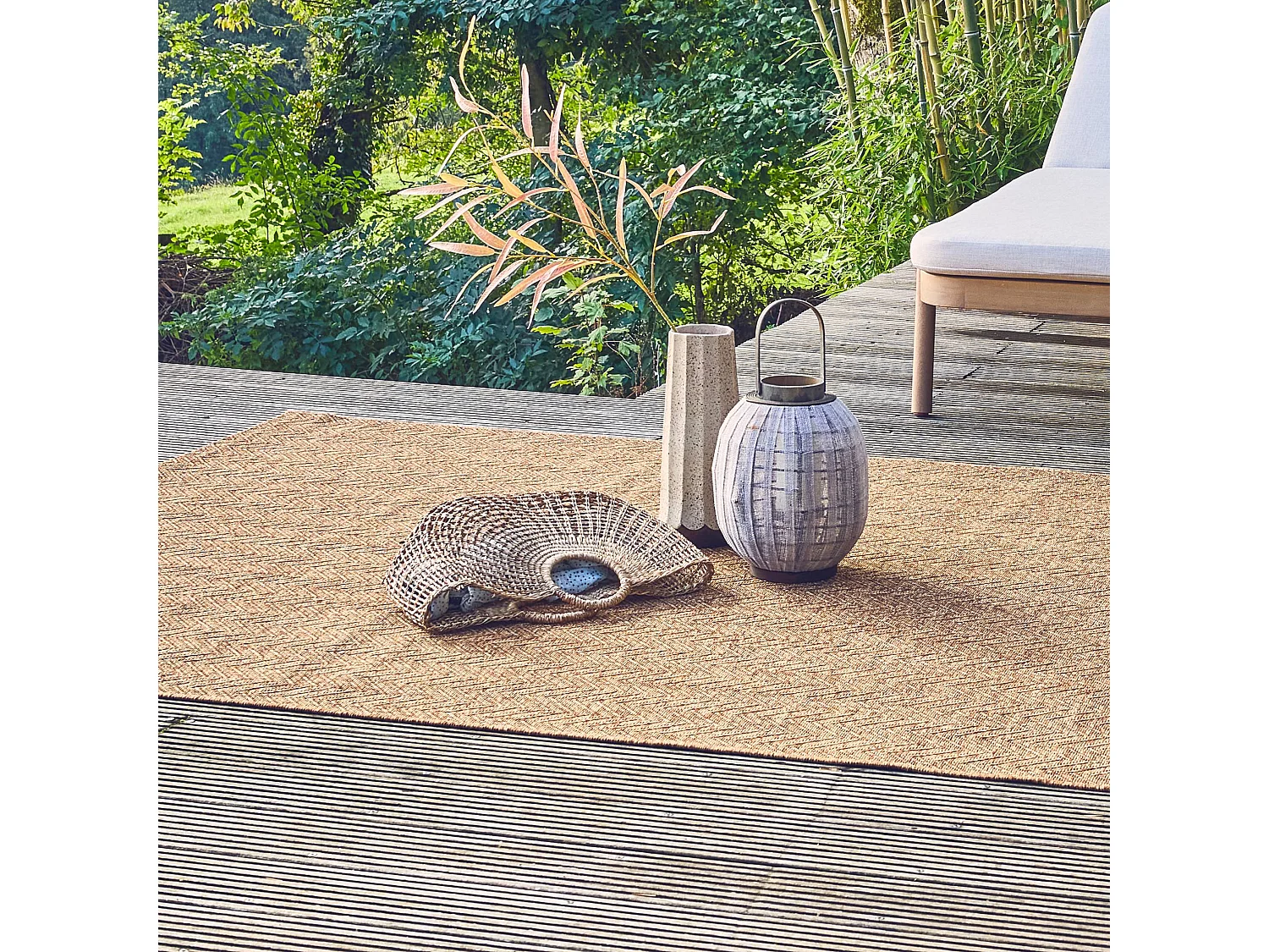 Tapis intérieur/extérieur effet jute coloris naturel. 200 x 290cm stabilisé aux UV