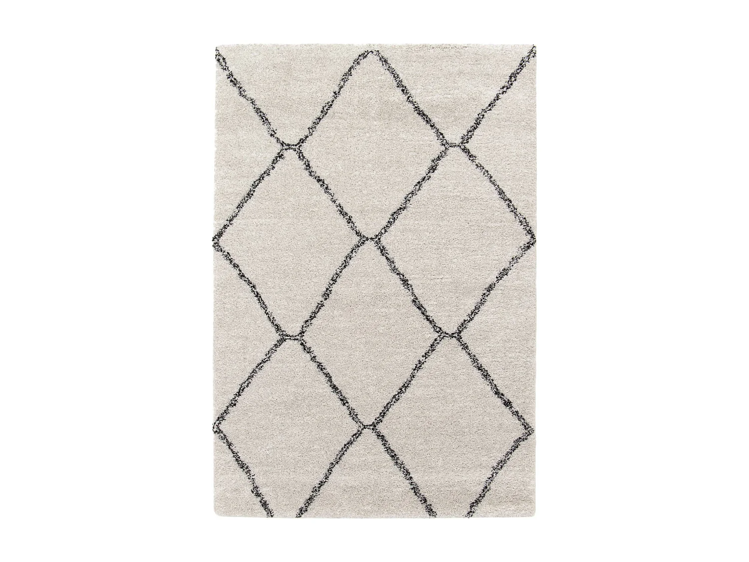 Tapis intérieur shaggy. poils longs. 80x150cm style berbère. blanc et noir