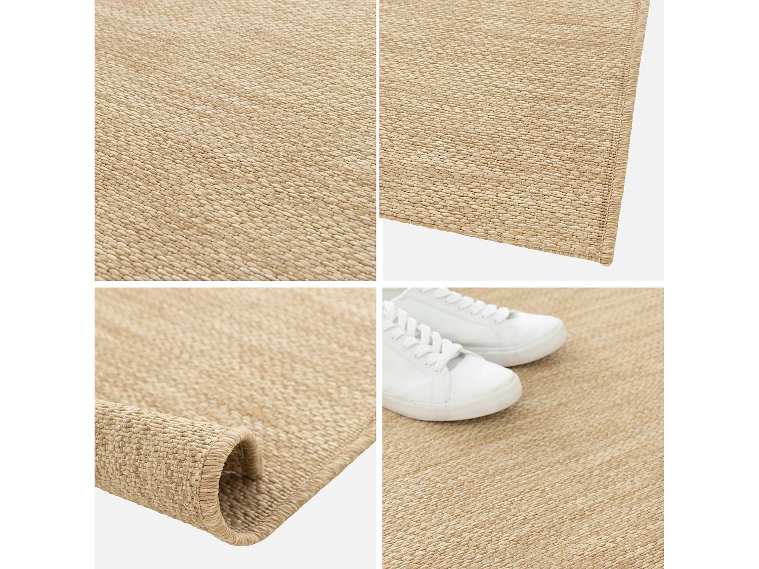 Alfombra interior/exterior efecto yute color natural