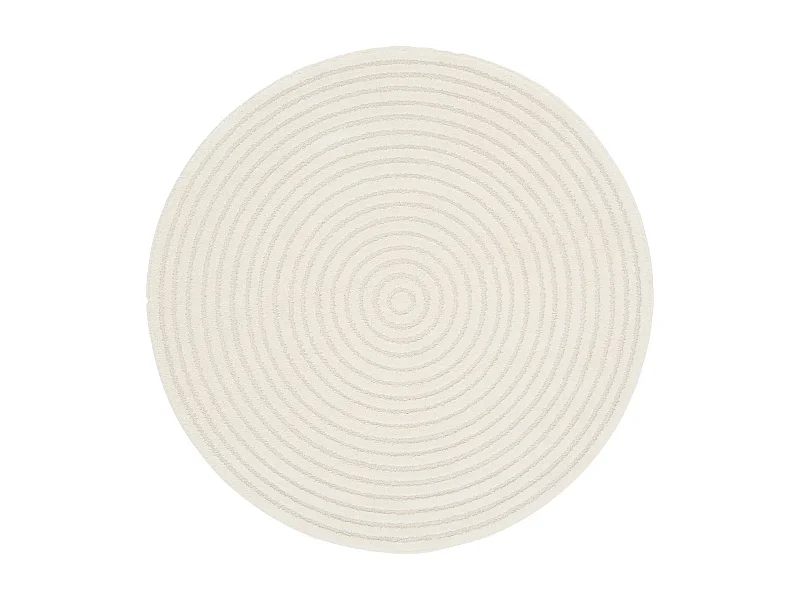 Alfombra interior redonda con relieve en color crema  crema