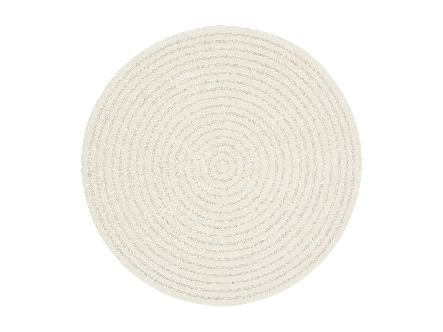 Tappeto per interni con cerchi in rilievo color crema, 160cm, crema