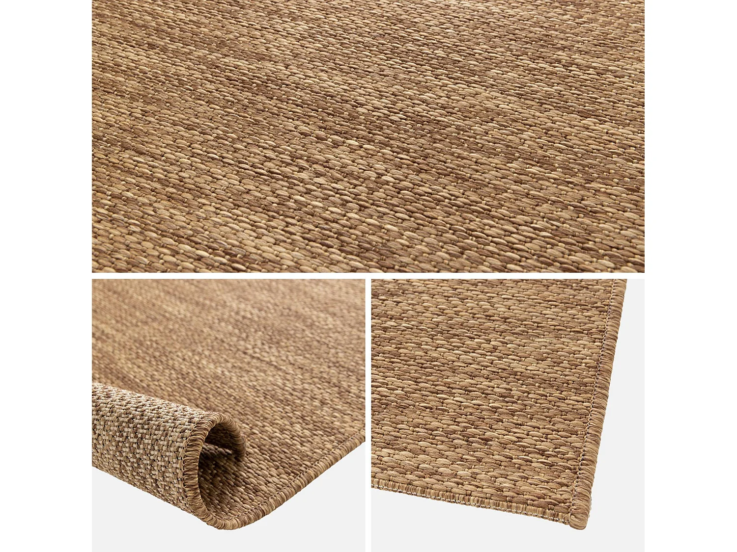 Tapis intérieur/extérieur effet jute coloris caramel. 200 x 290cm stabilisé aux UV