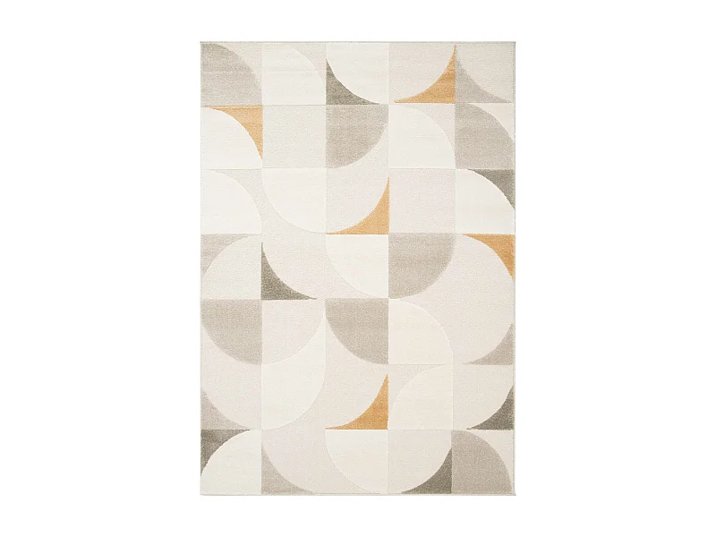Tapis intérieur motifs rétro poils ras crème 120 x 170cm