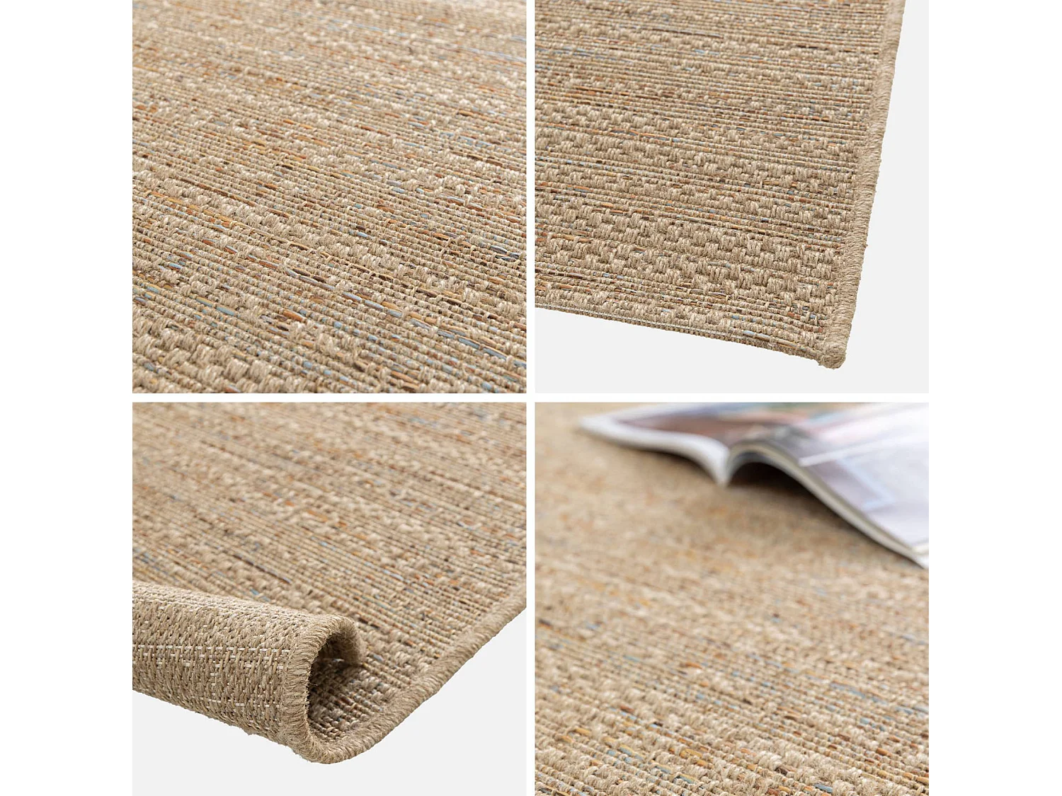 Tapis intérieur/extérieur effet jute claire. 200 x 290 cm. résistant aux UV