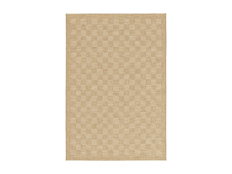 Alfombra de interior/exterior efecto yute en color natural con diseño