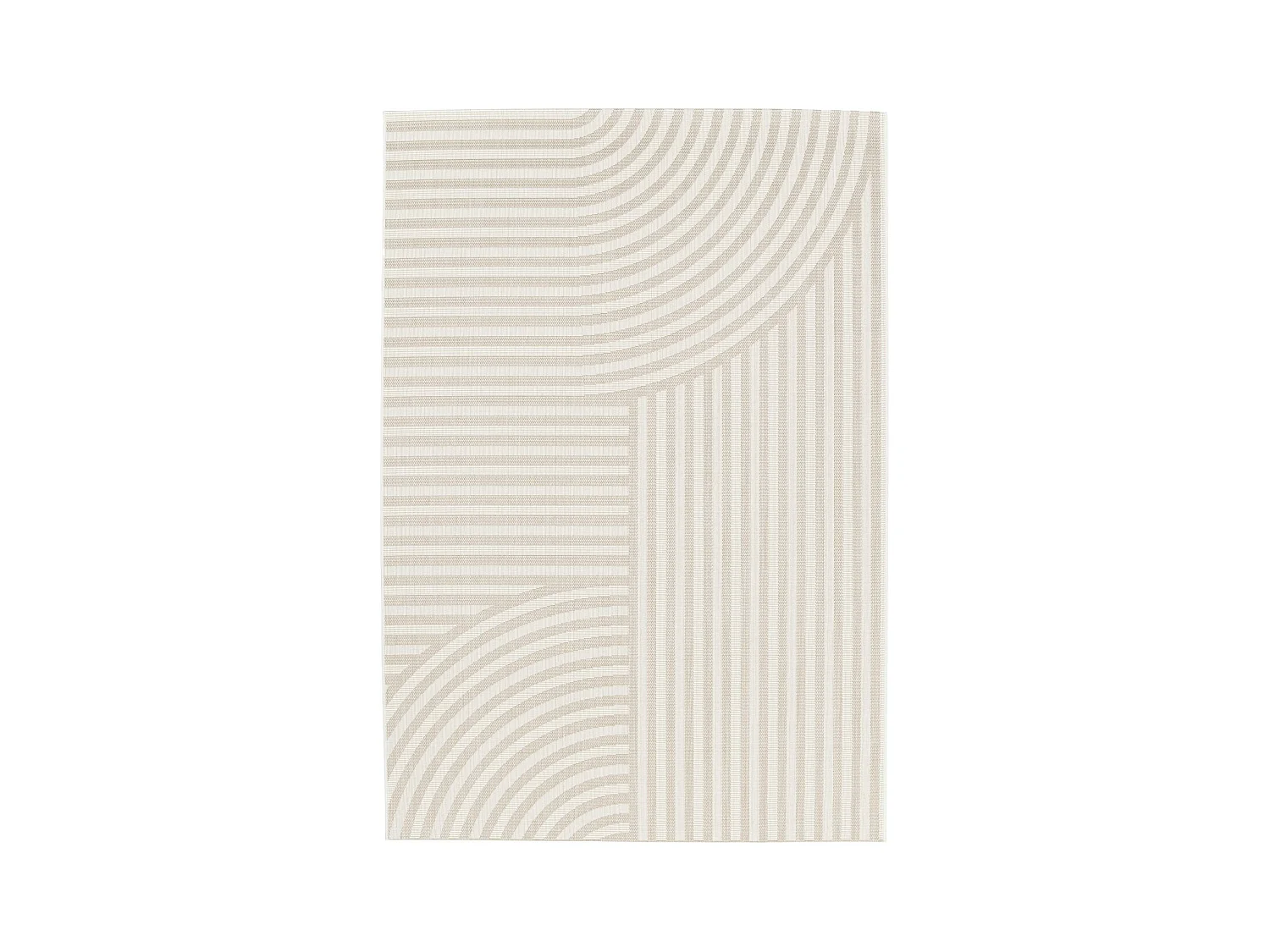 Tapis intérieur/extérieur motif arches beige. 200 x 290cm 100% polyester recyclé