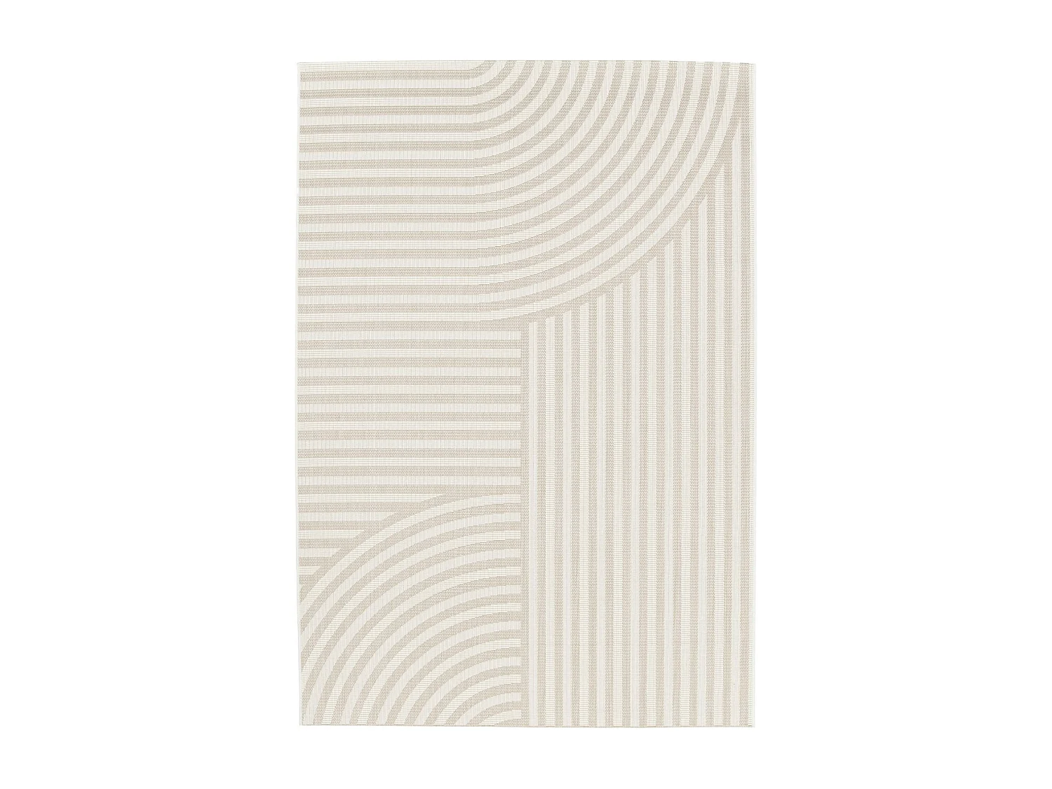 Tapis intérieur/extérieur motif arches beige. 200 x 290cm 100% polyester recyclé