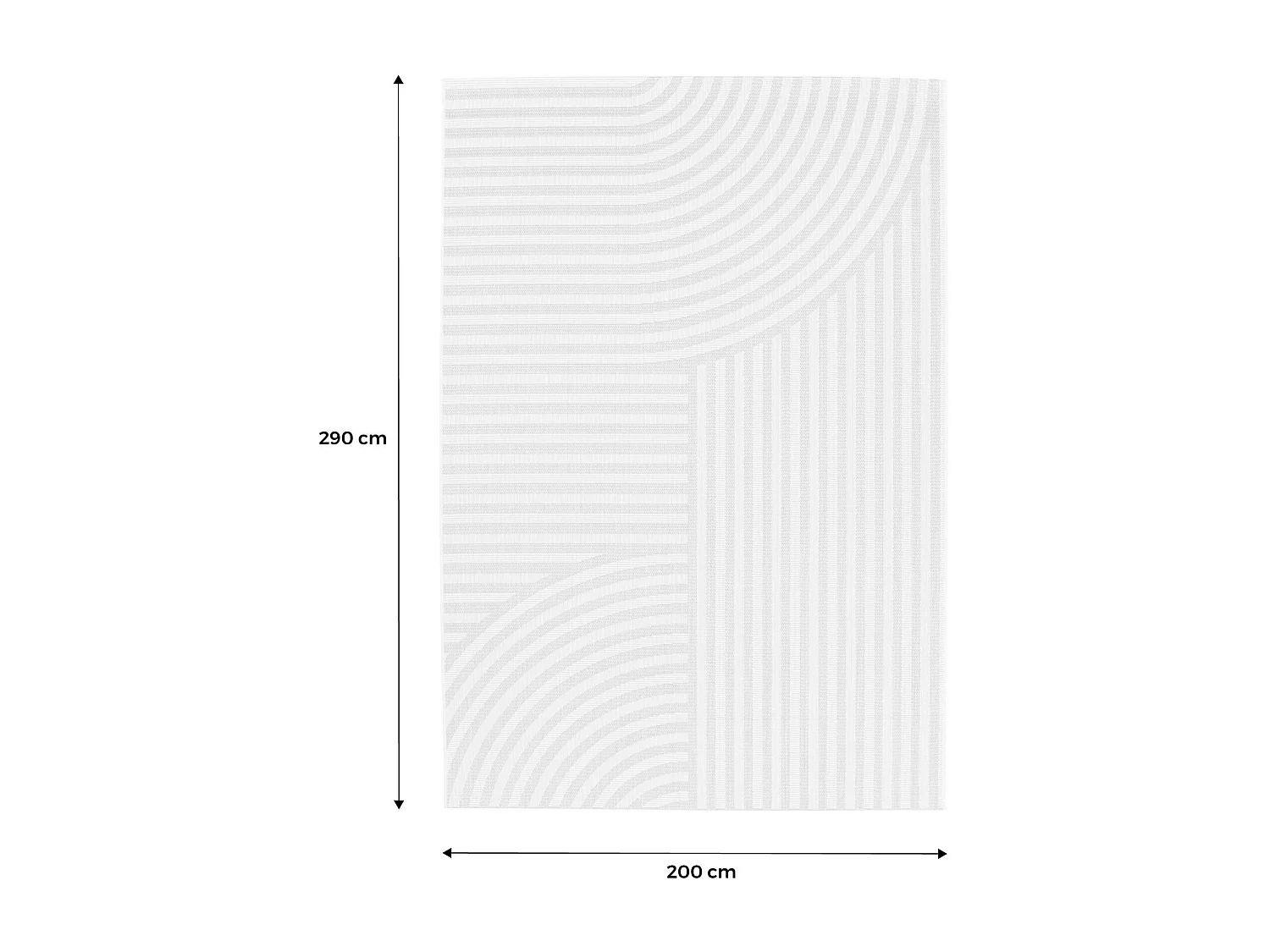 Tapis intérieur/extérieur motif arches beige. 200 x 290cm 100% polyester recyclé