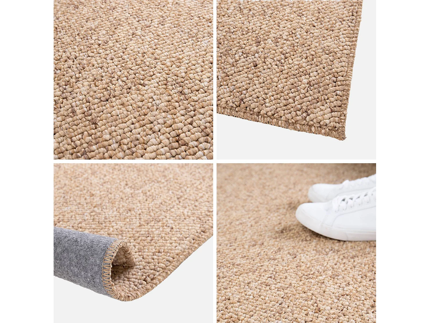 Tapis intérieur bouclette caramel effet chiné 120x170cm