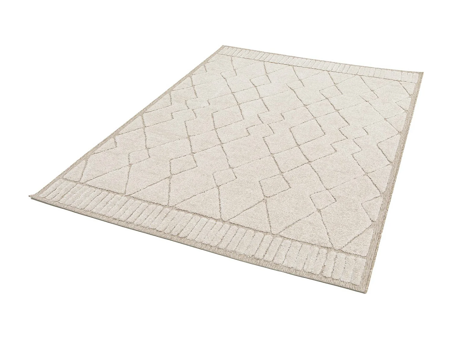 Alfombra interior con motivo étnico bereber, beige y crema