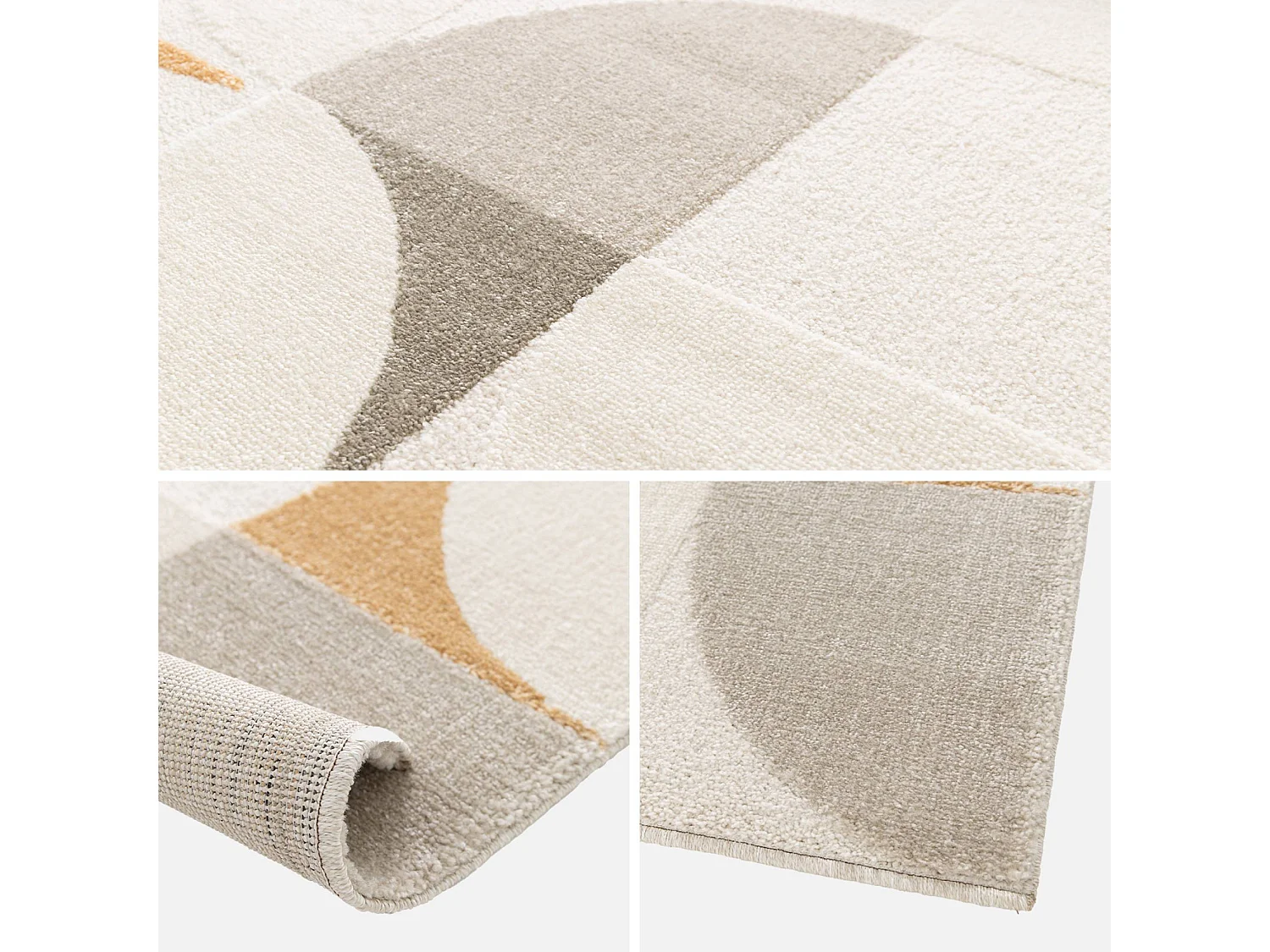 Alfombra interior con motivos retro en color crema