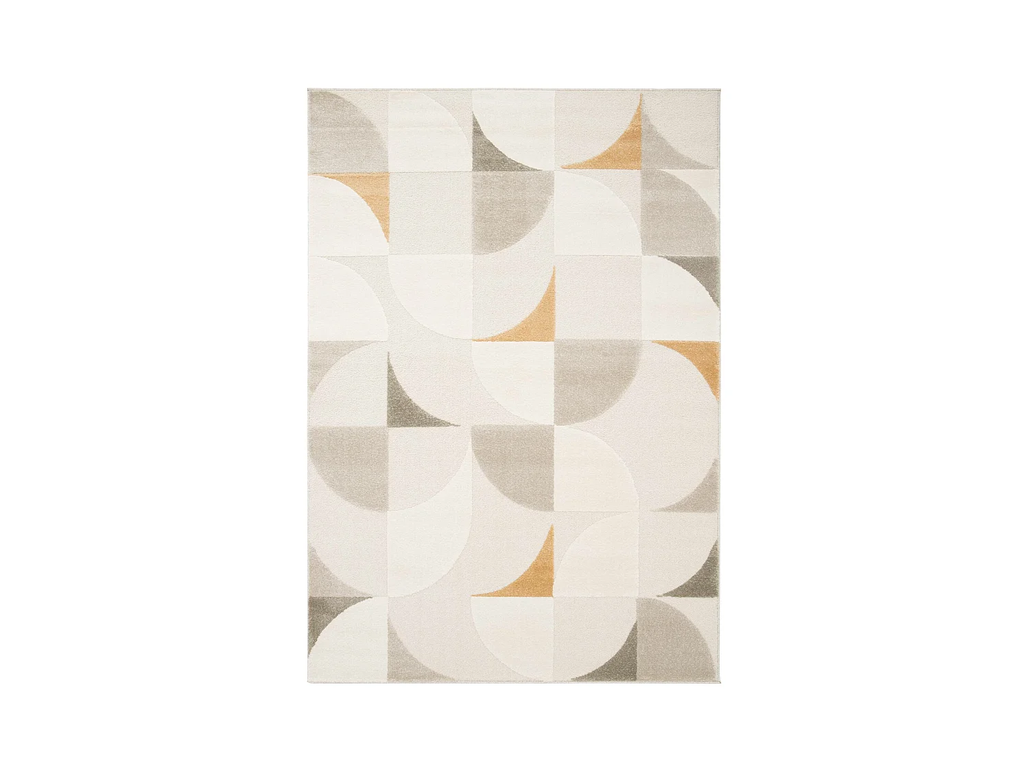 Tapis intérieur motifs rétro poils ras crème 200 x 290cm
